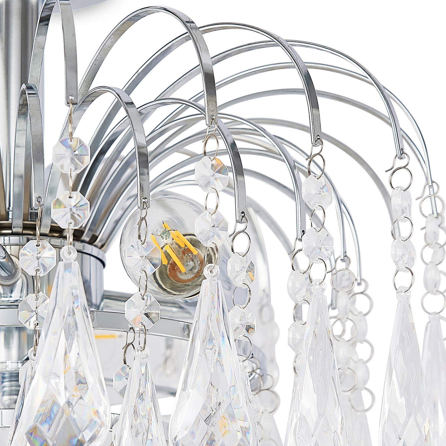 B-Ware Lindby Silino Deckenlampe Chrom Kronleuchter Deckenlampe Lampe Leuchte Decke
