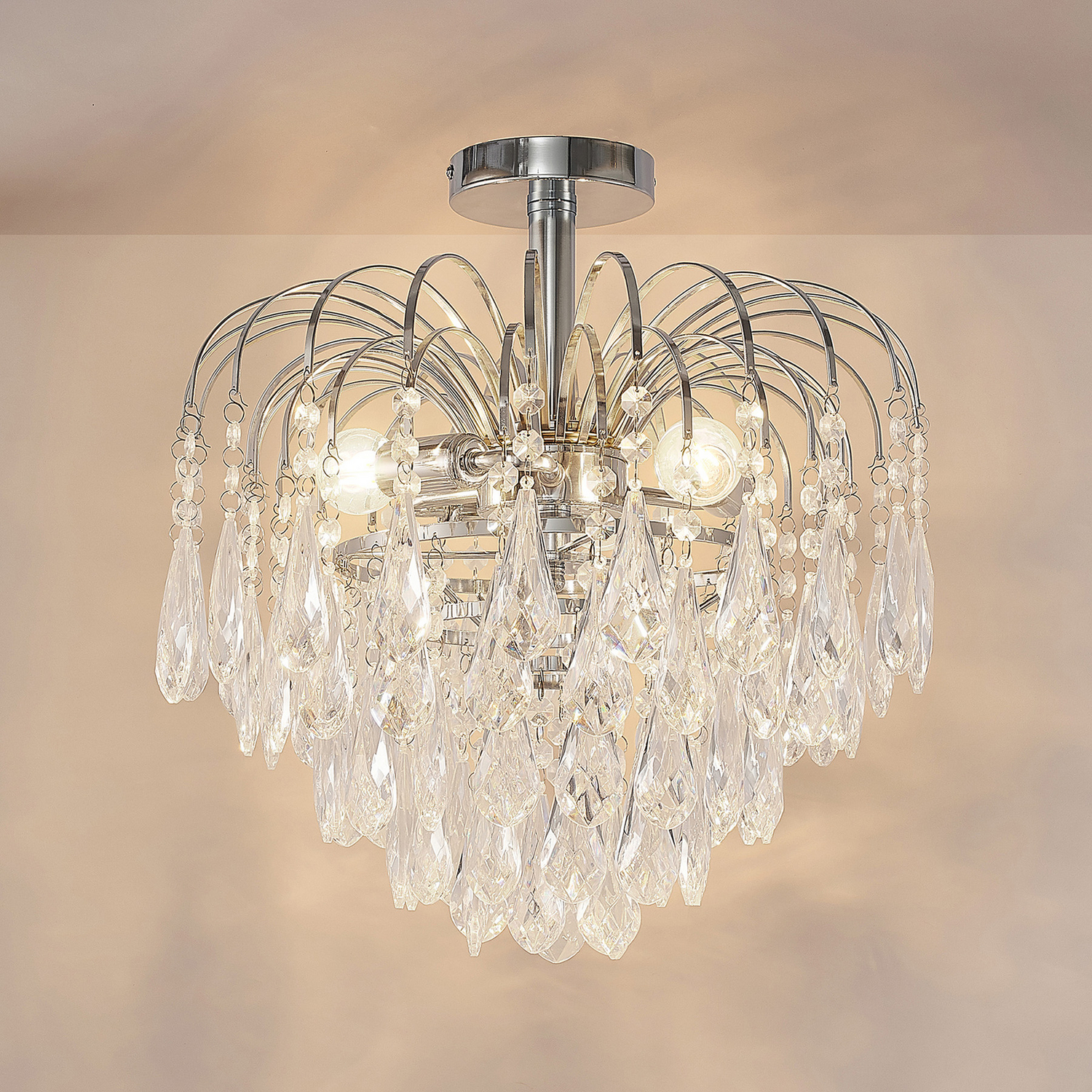 B-Ware Lindby Silino Deckenlampe Chrom Kronleuchter Deckenlampe Lampe Leuchte Decke