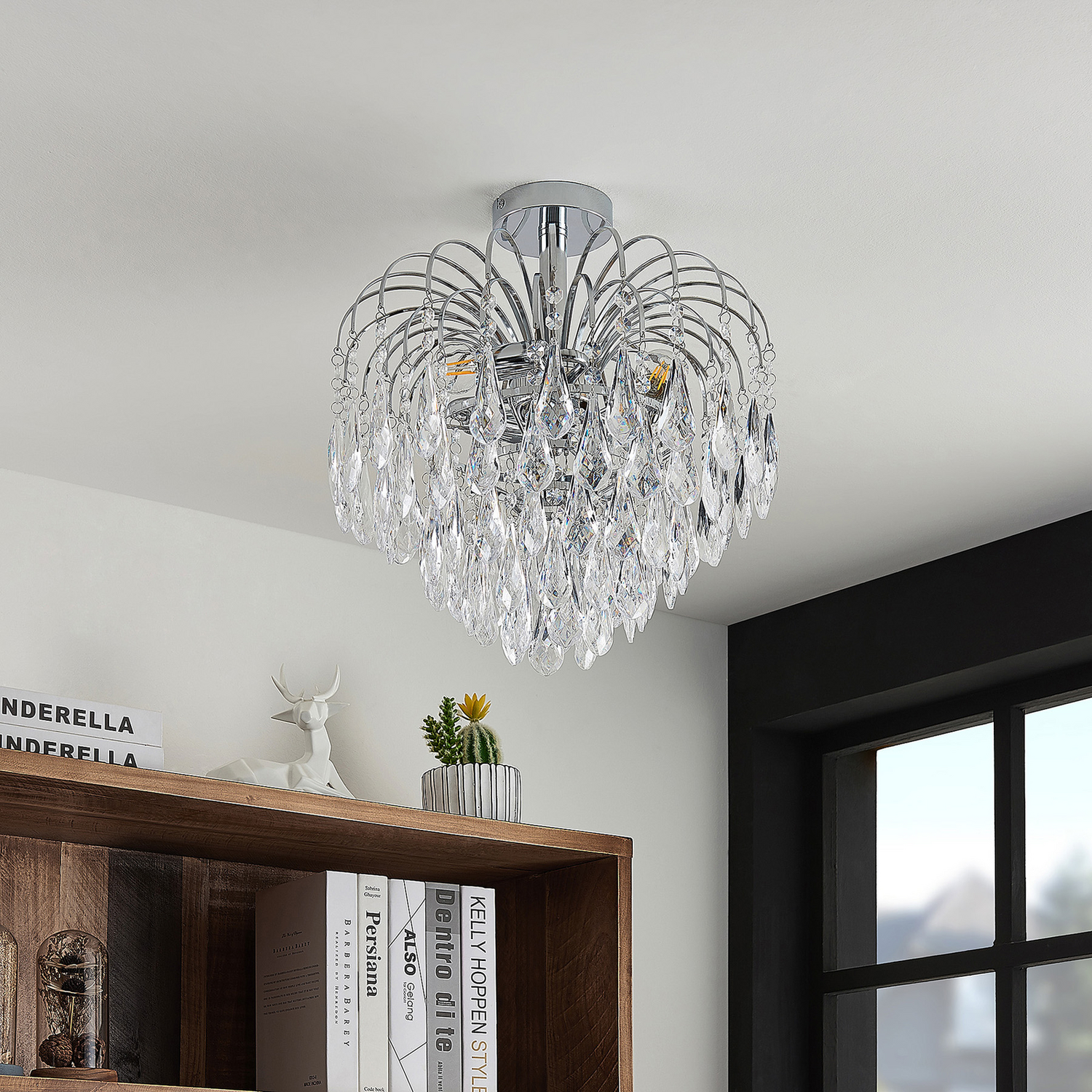 B-Ware Lindby Silino Deckenlampe Chrom Kronleuchter Deckenlampe Lampe Leuchte Decke