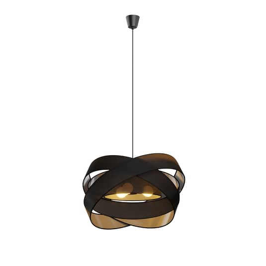 B-Ware Lindby Simaria Stoff Pendelleuchte Hängelampe Lampe Schwarz E27 3x40 W Dimmbar