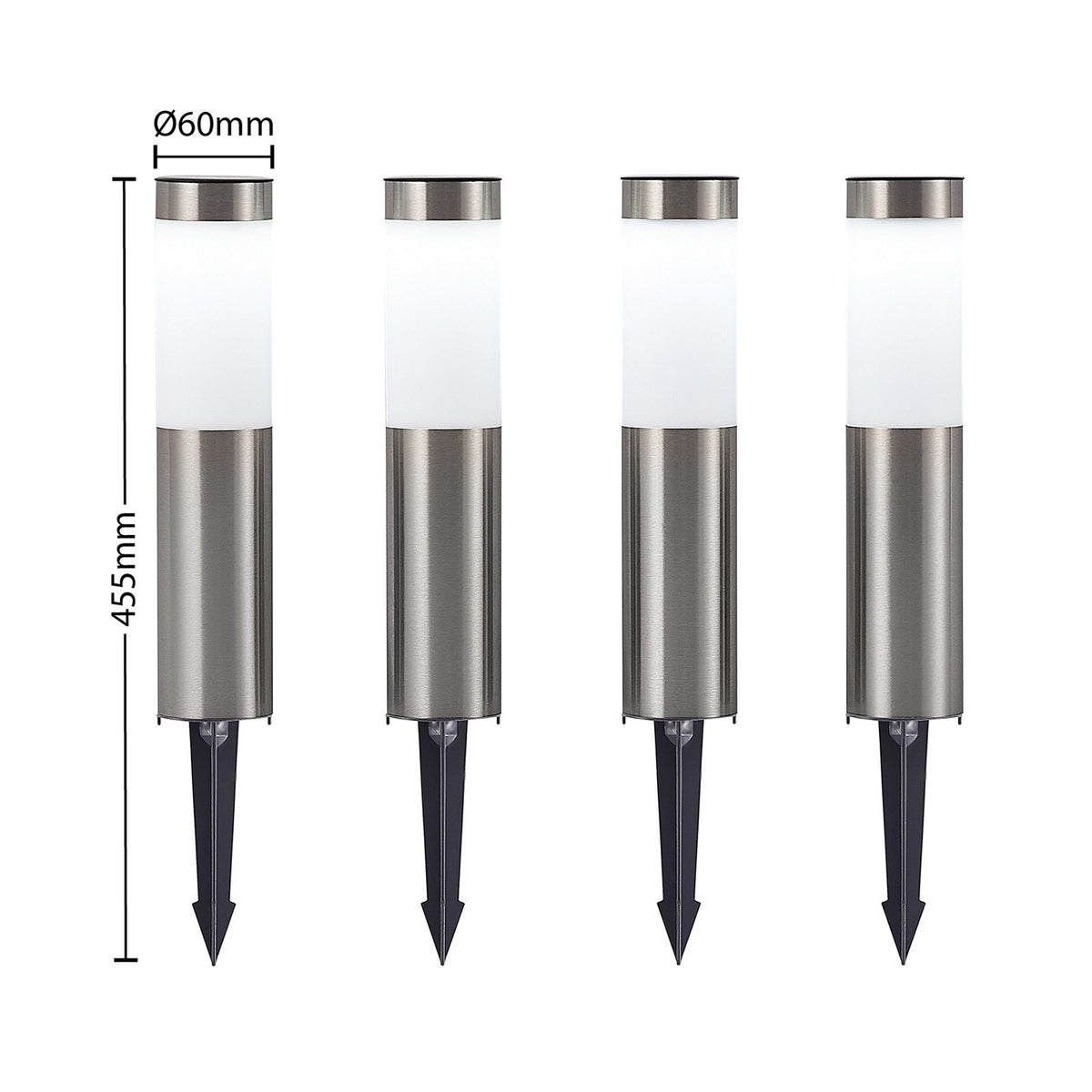 Lindby Solarlampe Solarleuchte LED Erdspießleuchte Set Sirita Silber Opalweiß - 4251911713633