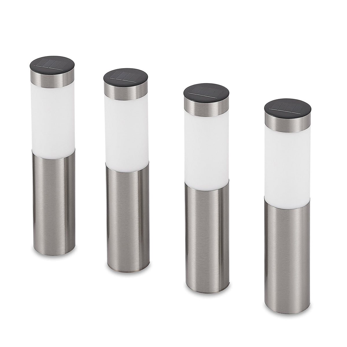 Lindby Solarlampe Solarleuchte LED Erdspießleuchte Set Sirita Silber Opalweiß - 4251911713633