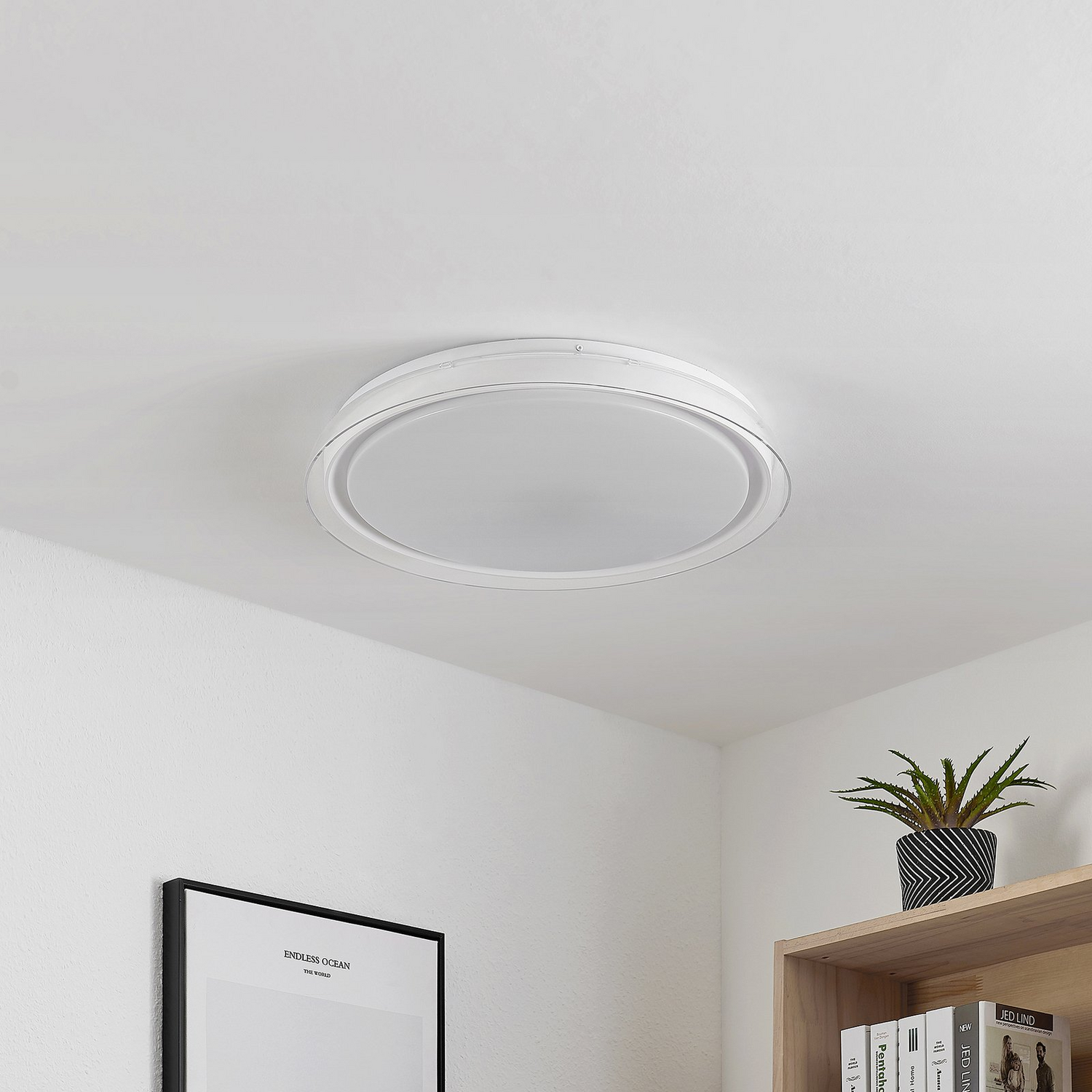 B-Ware Lindby Deckenleuchte Deckenlampe Led Weiß Cct Dimmbar Fernbedienung Nachtlicht