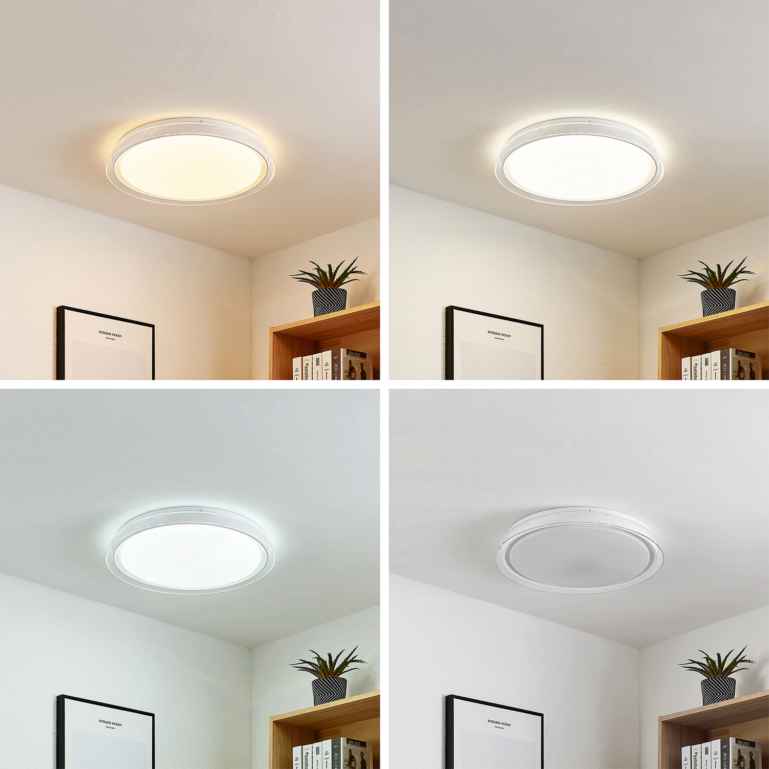 B-Ware Lindby Deckenleuchte Deckenlampe Led Weiß Cct Dimmbar Fernbedienung Nachtlicht