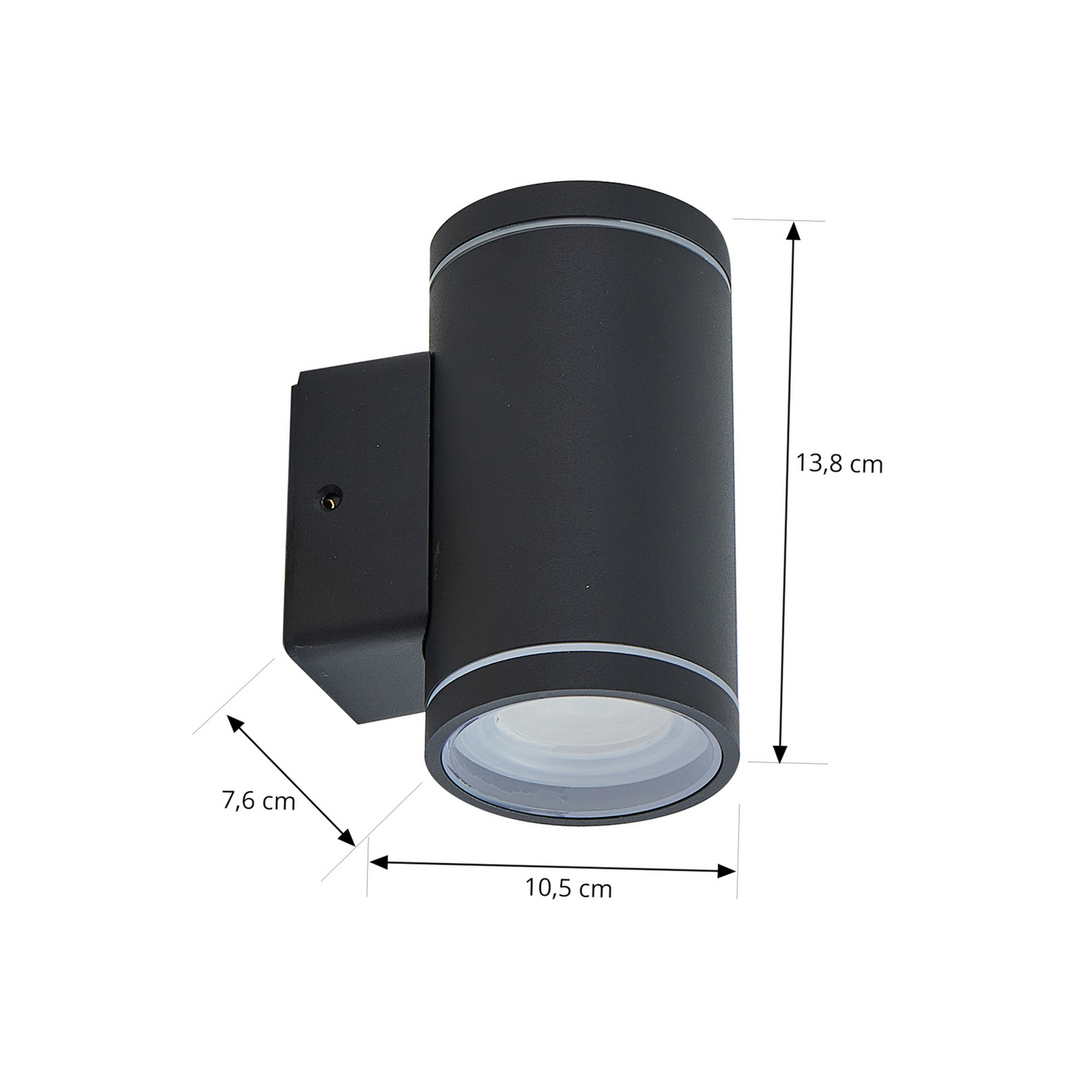Lindby Led Außenwandleuchte Wandlampe Valtin Dunkelgrau Cct 2 Stück B-Ware - 4251911776331