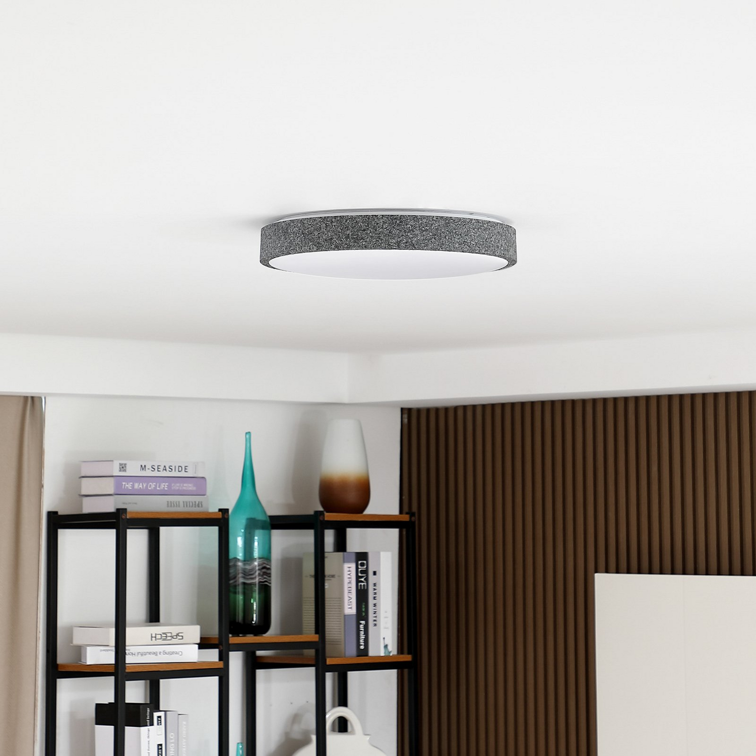 B-Ware Lindby Smart Led Deckenlampe Leuchte Elmor ø 39 Cm Grau Rgb Cct