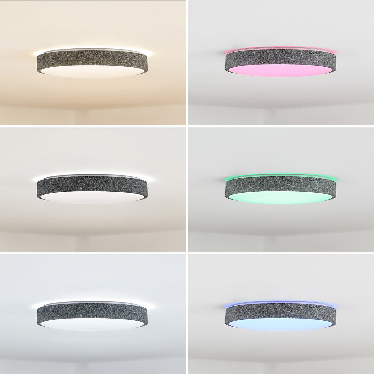 Lindby Deckenlampe Elmor LED dimmbar RGB CCT dunkelgrau Ø39cm 24W 1090Lumen - 4251911767124