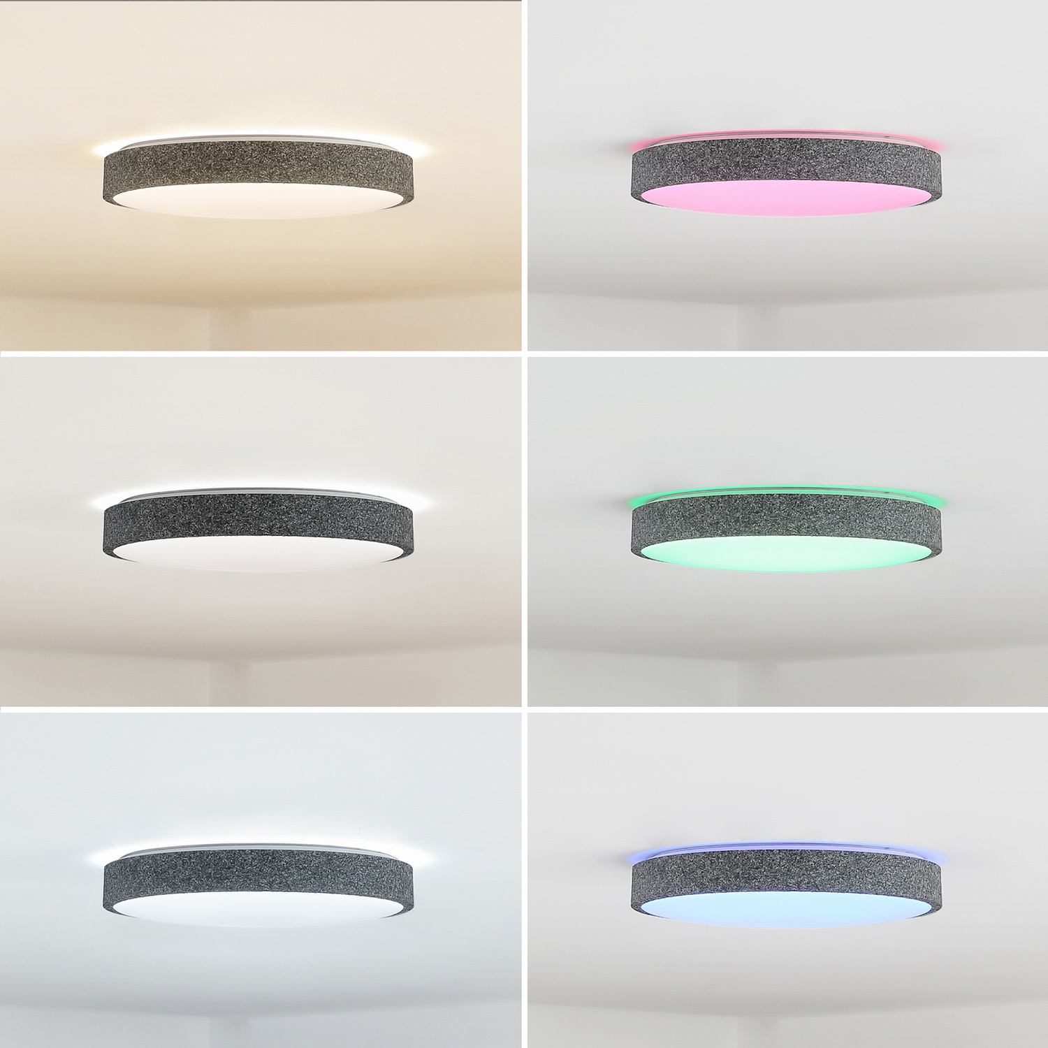 B-Ware Lindby Smart Led Deckenlampe Leuchte Elmor ø 39 Cm Grau Rgb Cct