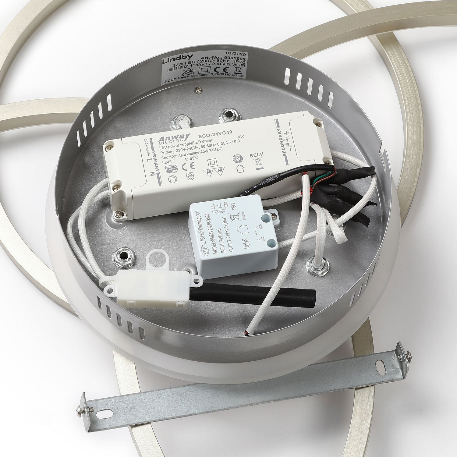 B-Ware Lindby Smart Tula Led Deckenlampe Deckenlampe 40 W Nickel Siehe Text/Foto - 4251096575651