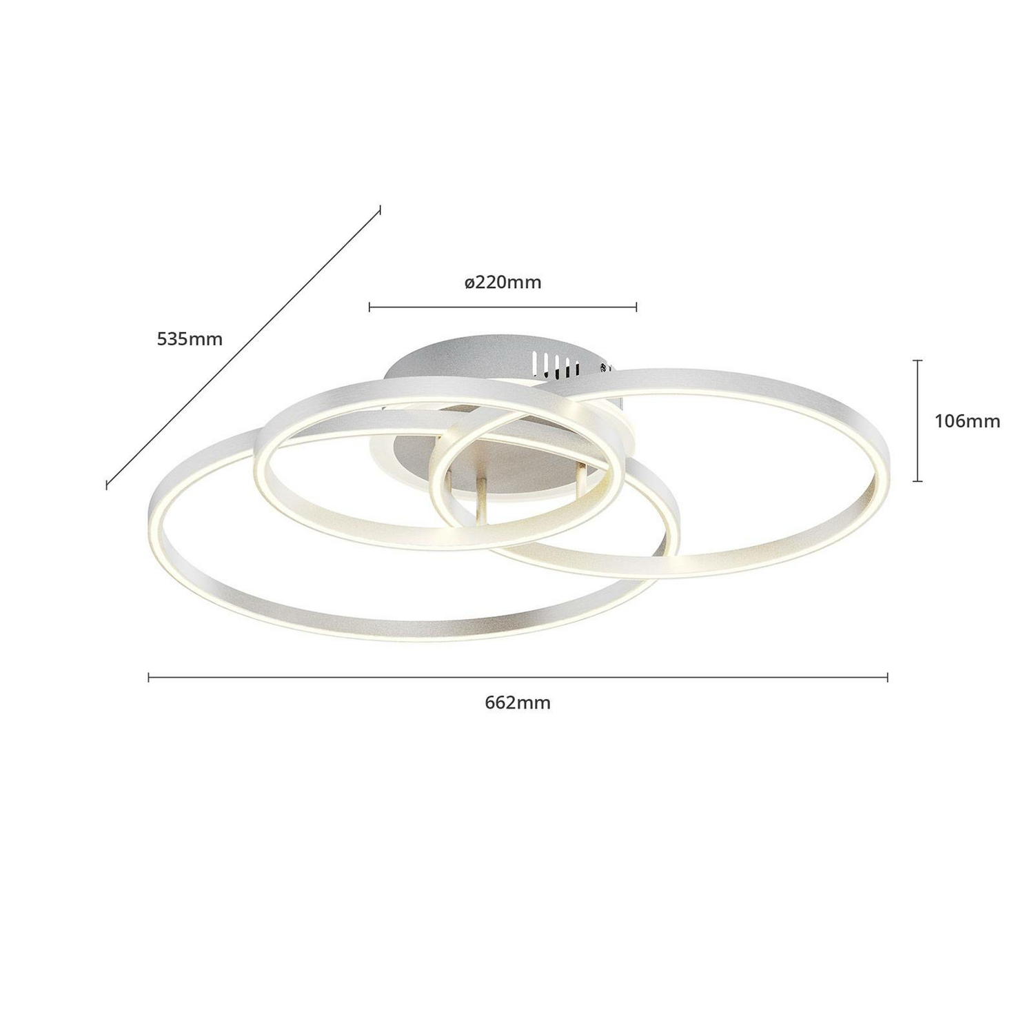 Plafonnier LED Lindby Smart Tula de qualité B, 40 W, aluminium/nickel 