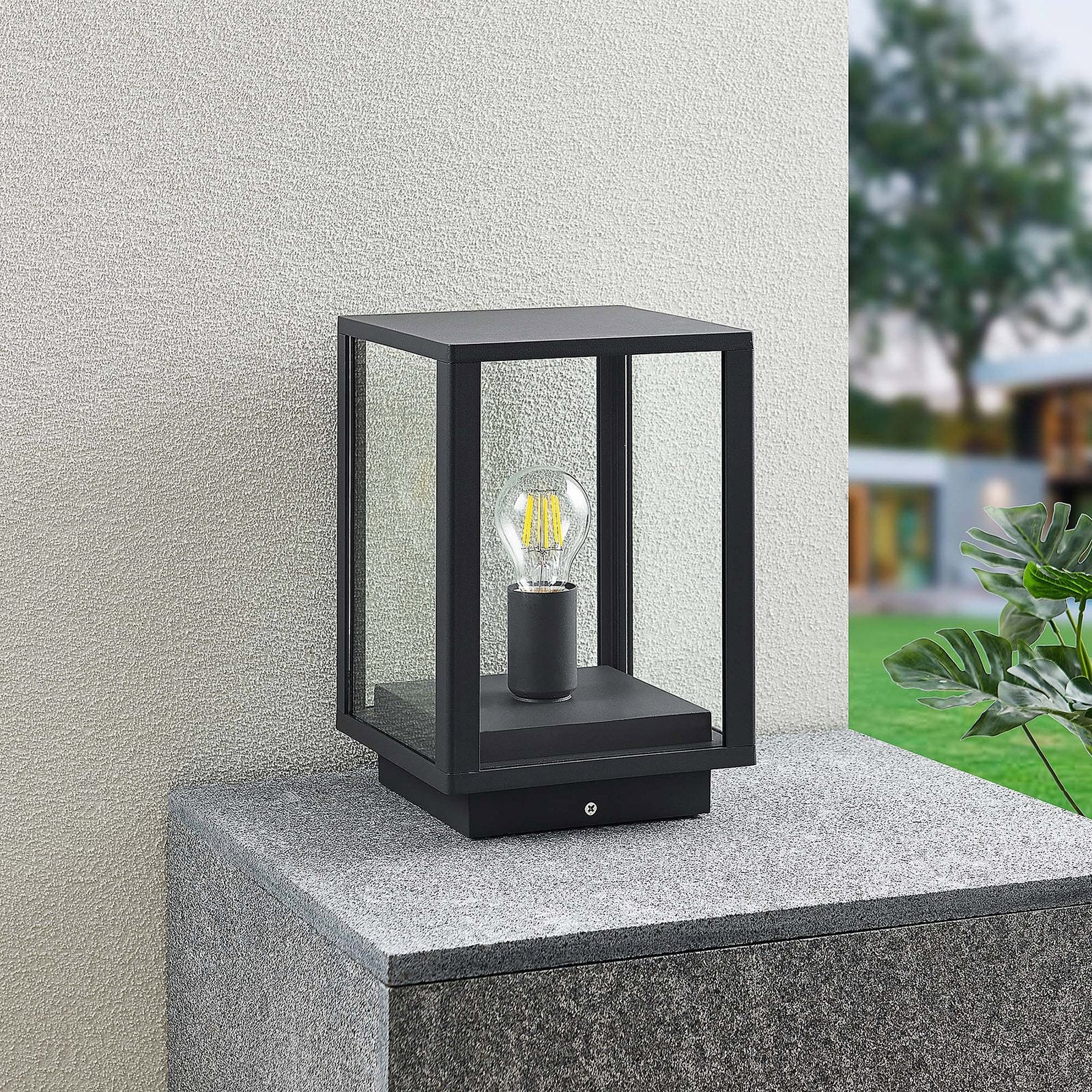 Lindby Giavanna Sockelleuchte Wegeleuchte Gartenleuchte Lampe E27 dunkelgrau - 4251911733051