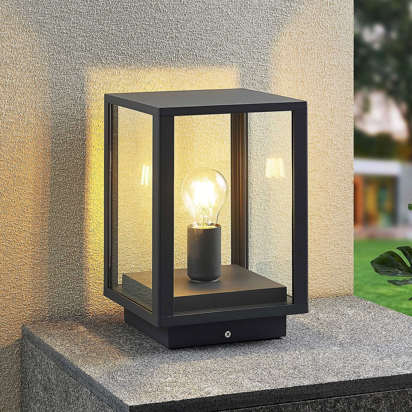 Lindby Giavanna Sockelleuchte Wegeleuchte Gartenleuchte Lampe E27 dunkelgrau - 4251911733051