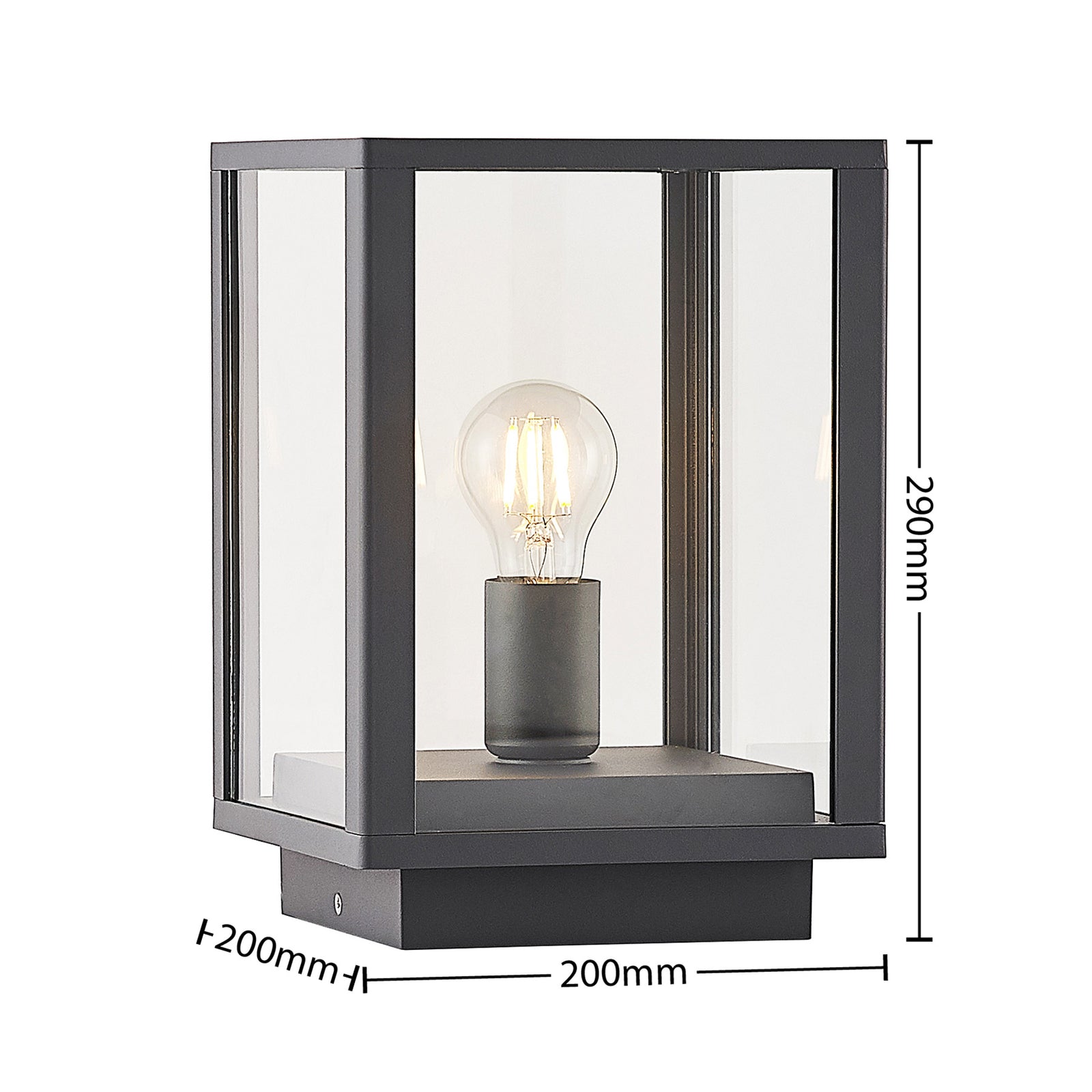 Lindby Giavanna Sockelleuchte Wegeleuchte Gartenleuchte Lampe E27 dunkelgrau - 4251911733051