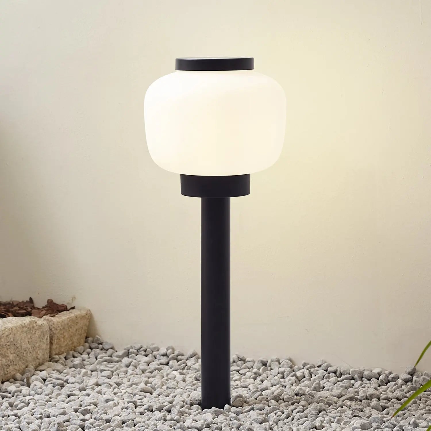 B-Ware Lindby Sockelleuchte Außenleuchte Gartenleuchte Orfeas Schwarz Weiß 2 Stück - 4251911786019