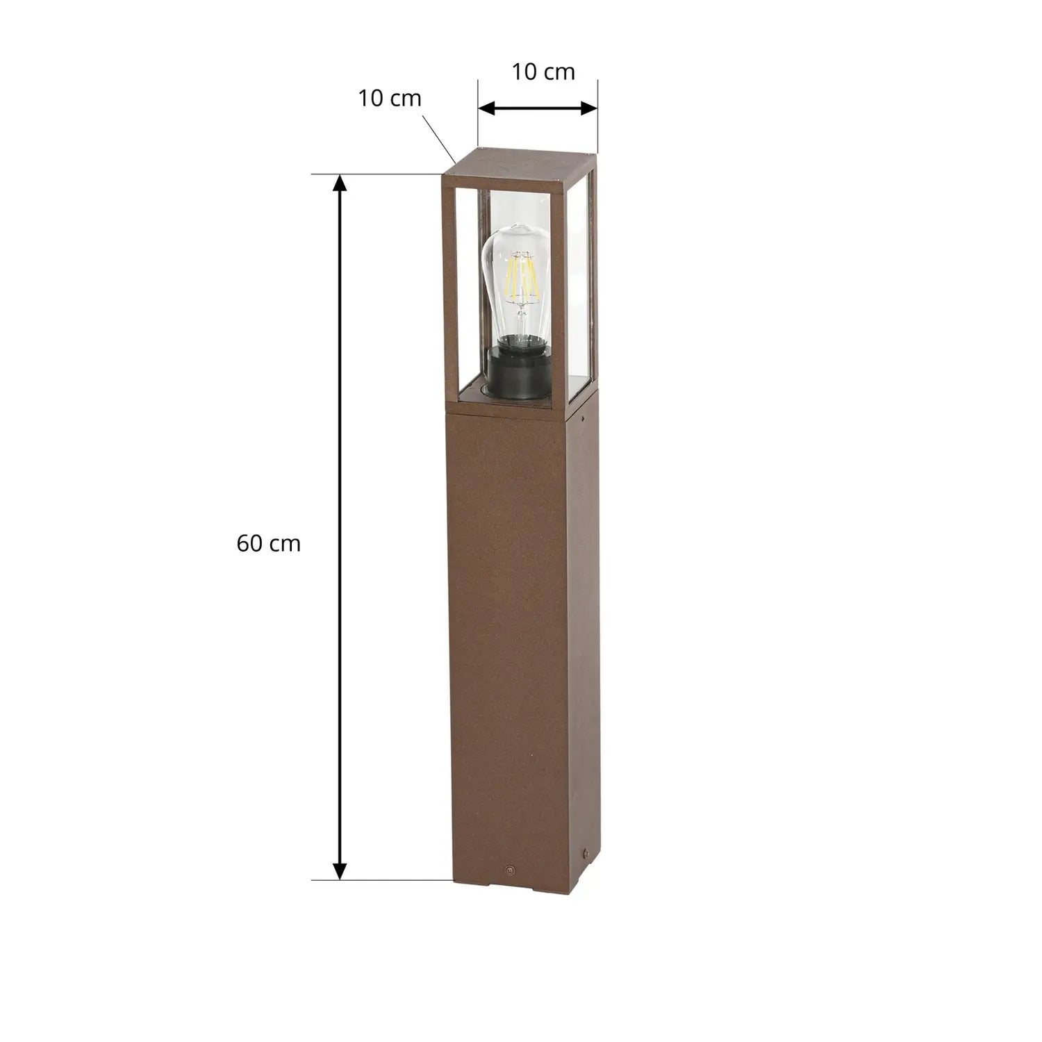 B-Ware Lindby Sockelleuchte Gartenleuchte Robigus Alu Rostfarben 60 Cm E27 Led 2 Stück - 4251911787245