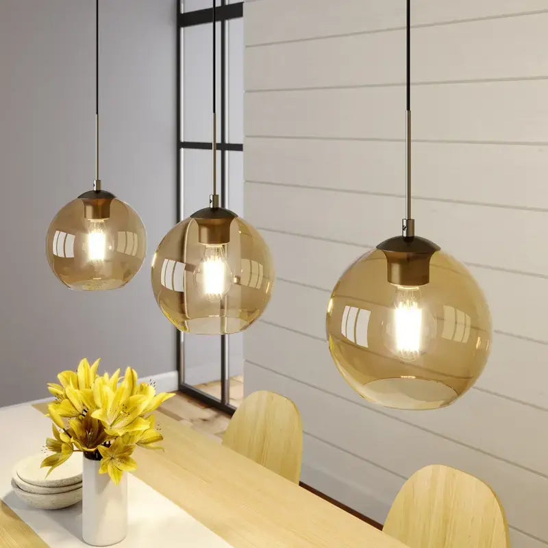 B-Ware Lindby Sofian Hängeleuchte Deckenleuchte Lampe Leuchte Licht 3 Flg E27 Rauchgrau