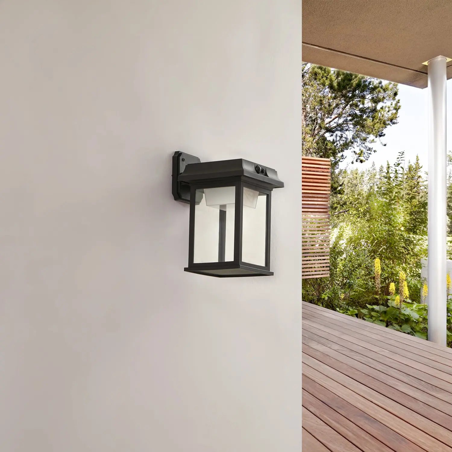 B-Ware Lindby Solar Wandleuchte Latarka Led Sensor Schwarz Kunststoff 27,5cm Außenlampe - 4251911785562