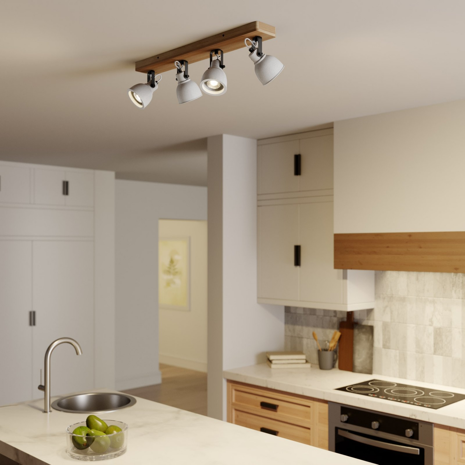 B-Ware Lindby Mitis Led Deckenlampe Hängelampe Lampe Leuchte 4 Flammig Gu10 Kiefernholz - 4251096570618