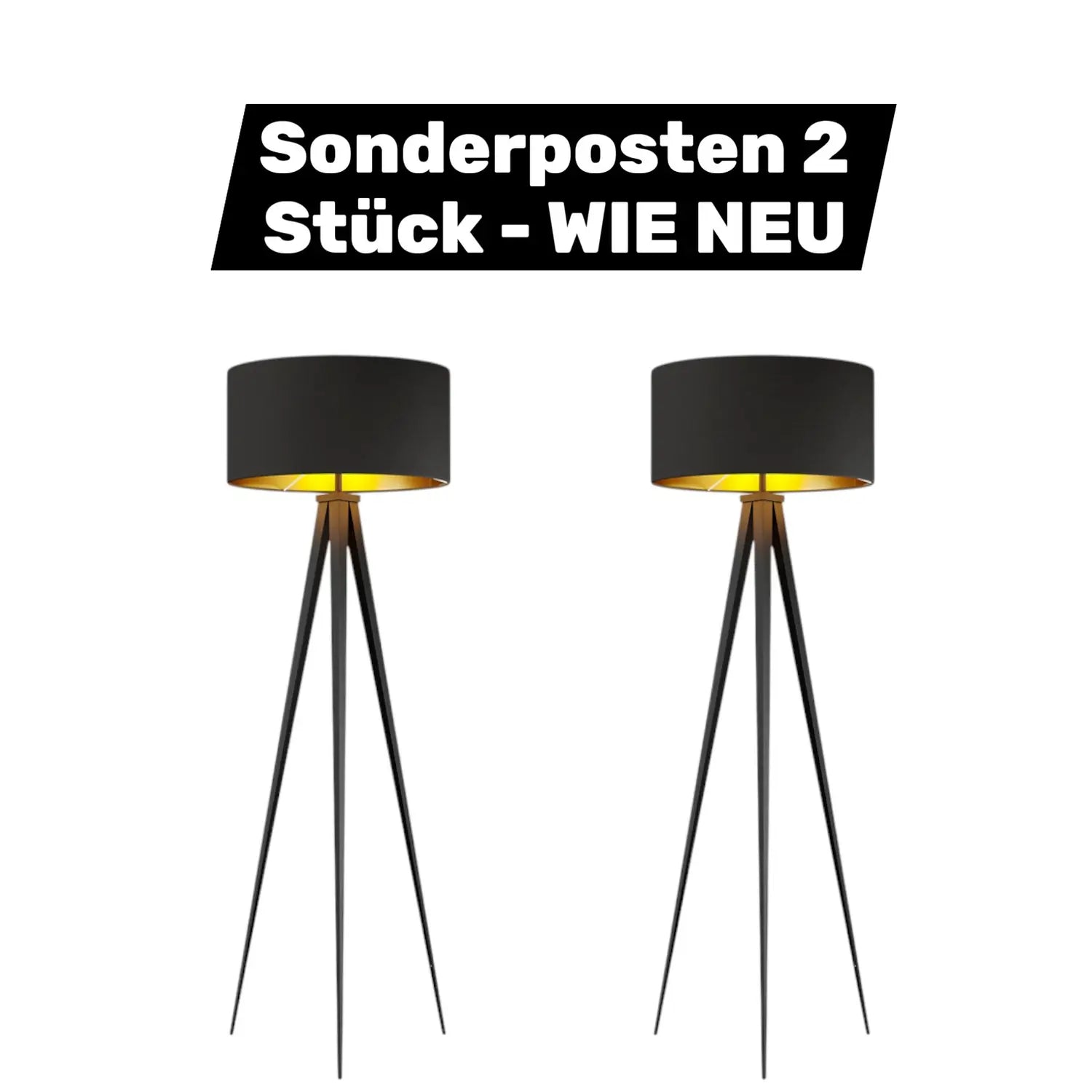 B-Ware Lindby Benik Tripod Stehlampe Standleuchte Stehleuchte Wohnzimmerlampe 2 Stück - 4251096530964