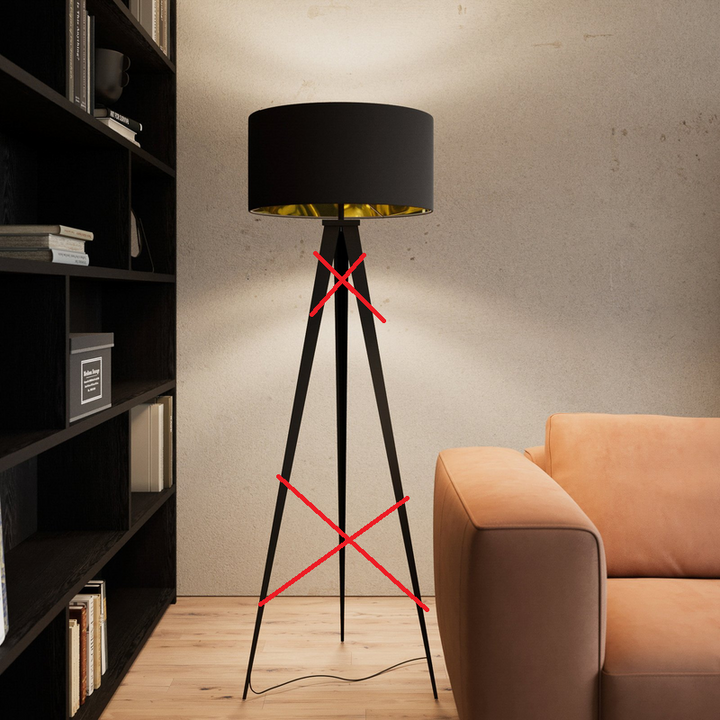 Lindby Benik Tripod Stehlampe Standleuchte Stehleuchte Schwarz Siehe Text/Foto B-Ware