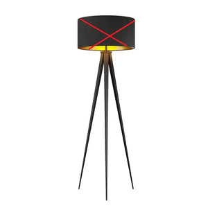 B-Ware Lindby Stehlampe Leuchte Benik Schwarz Gold Tripod Textil 153cm Siehe Text/F560