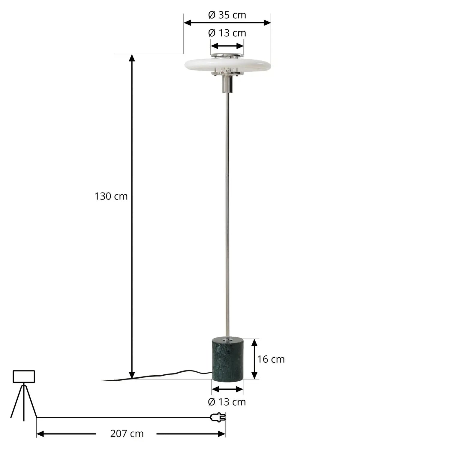 B-Ware Lindby Stehlampe Leuchte Retro Weiß Grün Opalglas Marmor Wohnzimmer Beleuchtung - 4255830903397