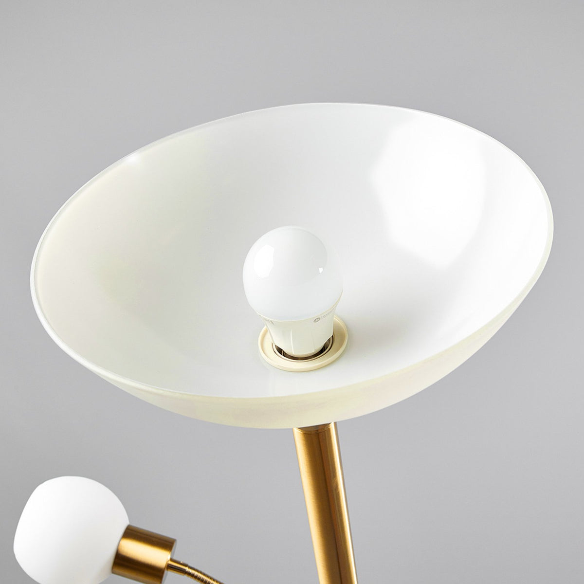 Lindby Stehlampe Stehleuchte Elaina Leselicht messing E27 Metall Glas warmweiß - 6291106552539