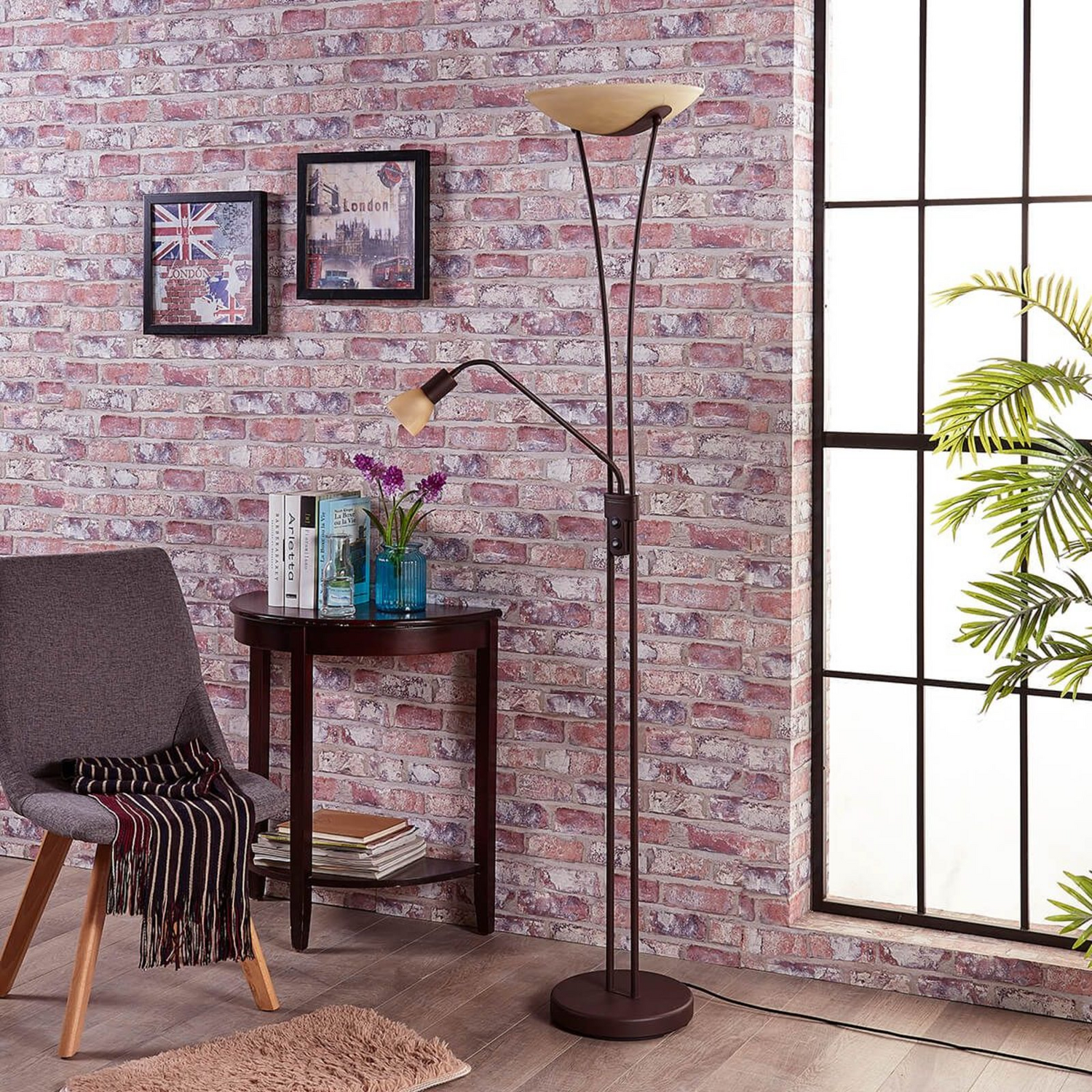 B-Ware Lindby Felicia Deckenfluter Wohnzimmerleuchte Standleuchte Stehlampe Leselampe