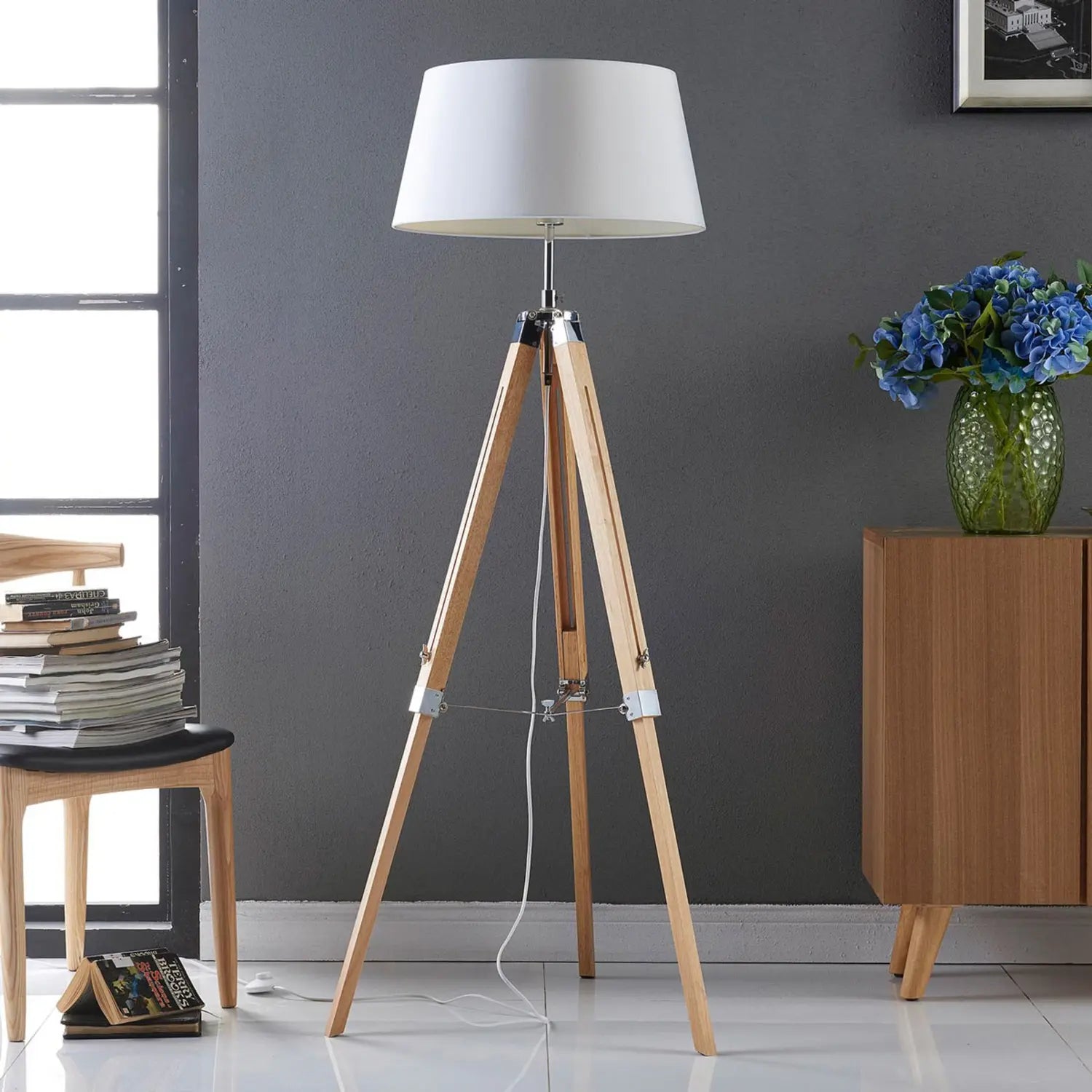 B-Ware Lindby Stehlampe Katie Mit Dreibeinigem Holzgestell Stehleuchte Lampe Leuchte - 4251096525014