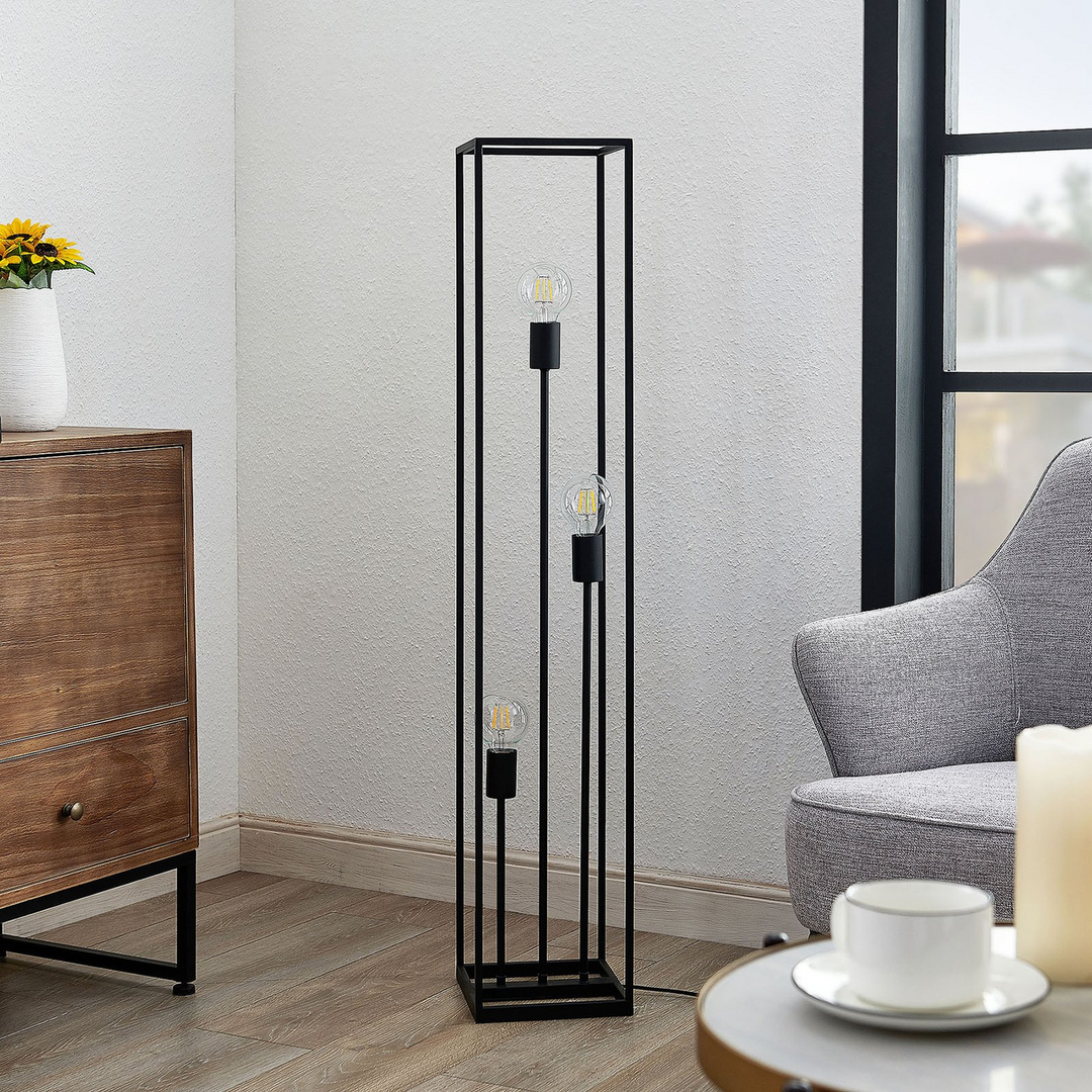 Lindby Krisha Stehlampe Stehleuchte Standlampe Leuchte Schwarz Siehe Text/Foto B-Ware - 4251096598414