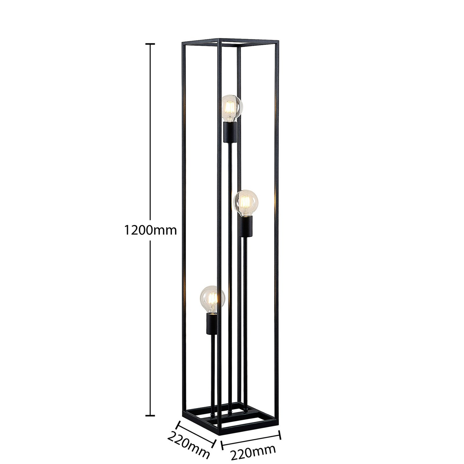 B-Ware Lindby Krisha Stehlampe Stehleuchte Standlampe Leuchte Schwarz Stahl 3 Flammig - 4251096598414