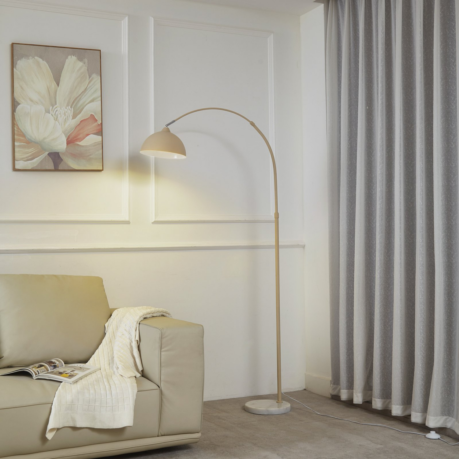 Lindby Stehlampe Tonka Beige Metall Marmor E27 Stehleuchte Lampe Siehe Text/Foto B-Ware - 4251911792751