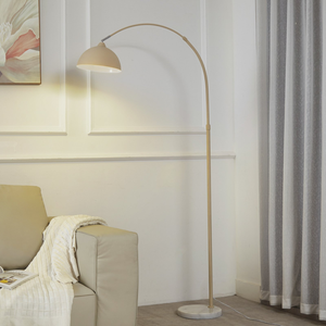 B-Ware Lindby Stehlampe Tonka Beige Metall Marmor E27 Led Stehleuchte Leuchte Lampe