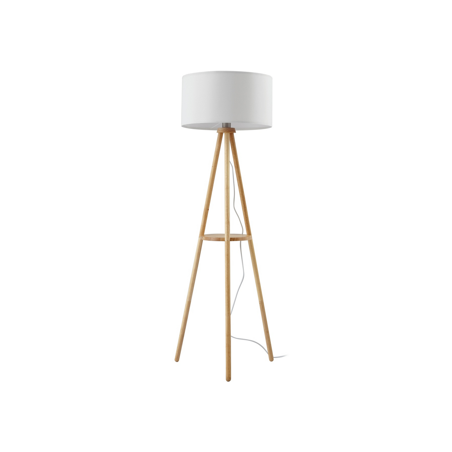 B-Ware Lindby Stehleuchte Adamio Stehlampe Standleuchte Leuchte Weiß Stoff ø 45,5 Cm
