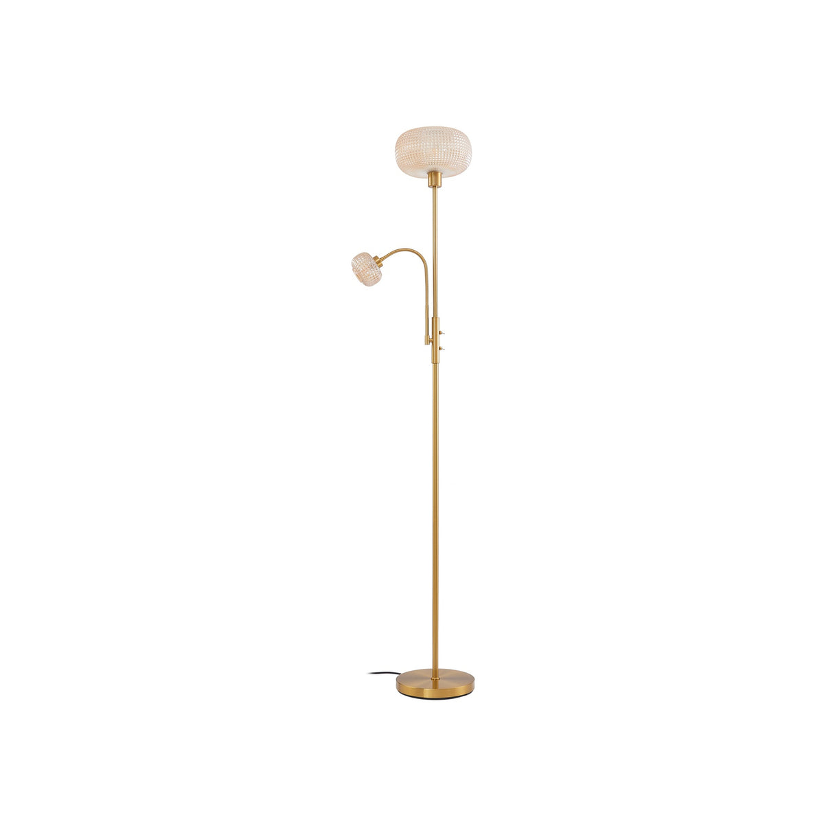 Lindby Stehleuchte Aliette Stehlampe Standleuchte E27 gold/amber Glas Leselicht - 4251911793406