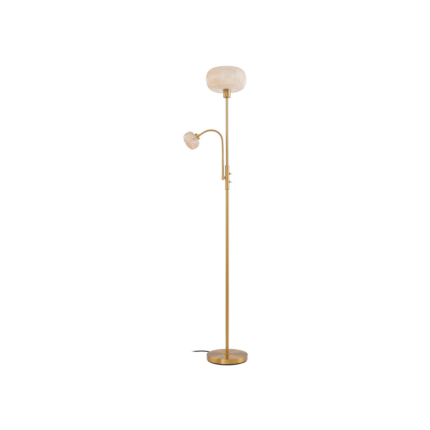 B-Ware Lindby Stehleuchte Aliette Stehlampe Standleuchte E27 Gold/Amber Glas Leselicht