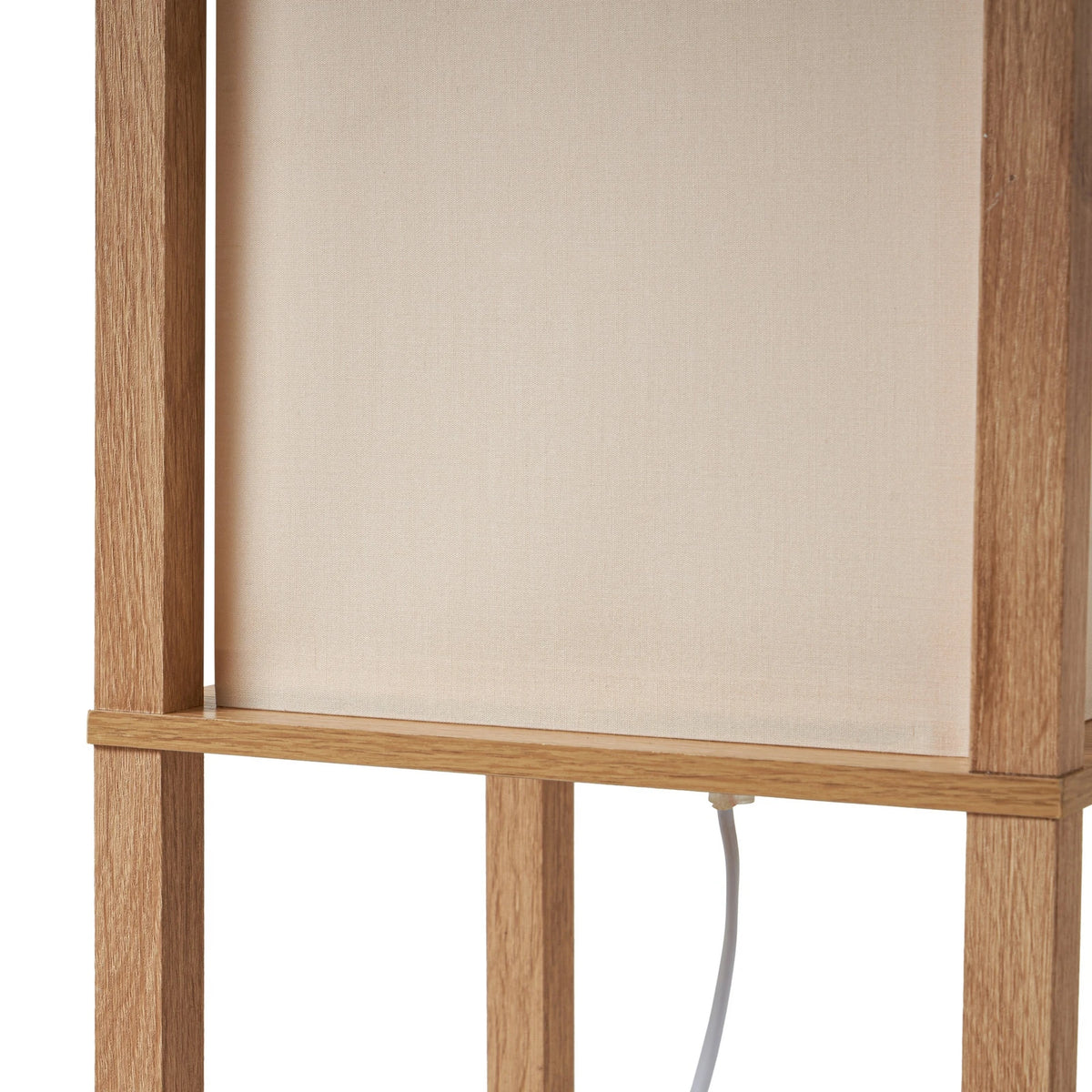 Lindby Stehleuchte Lampen Birta Regal Holz holzfarben weiß Textil Kiefernholz - 4255830903175