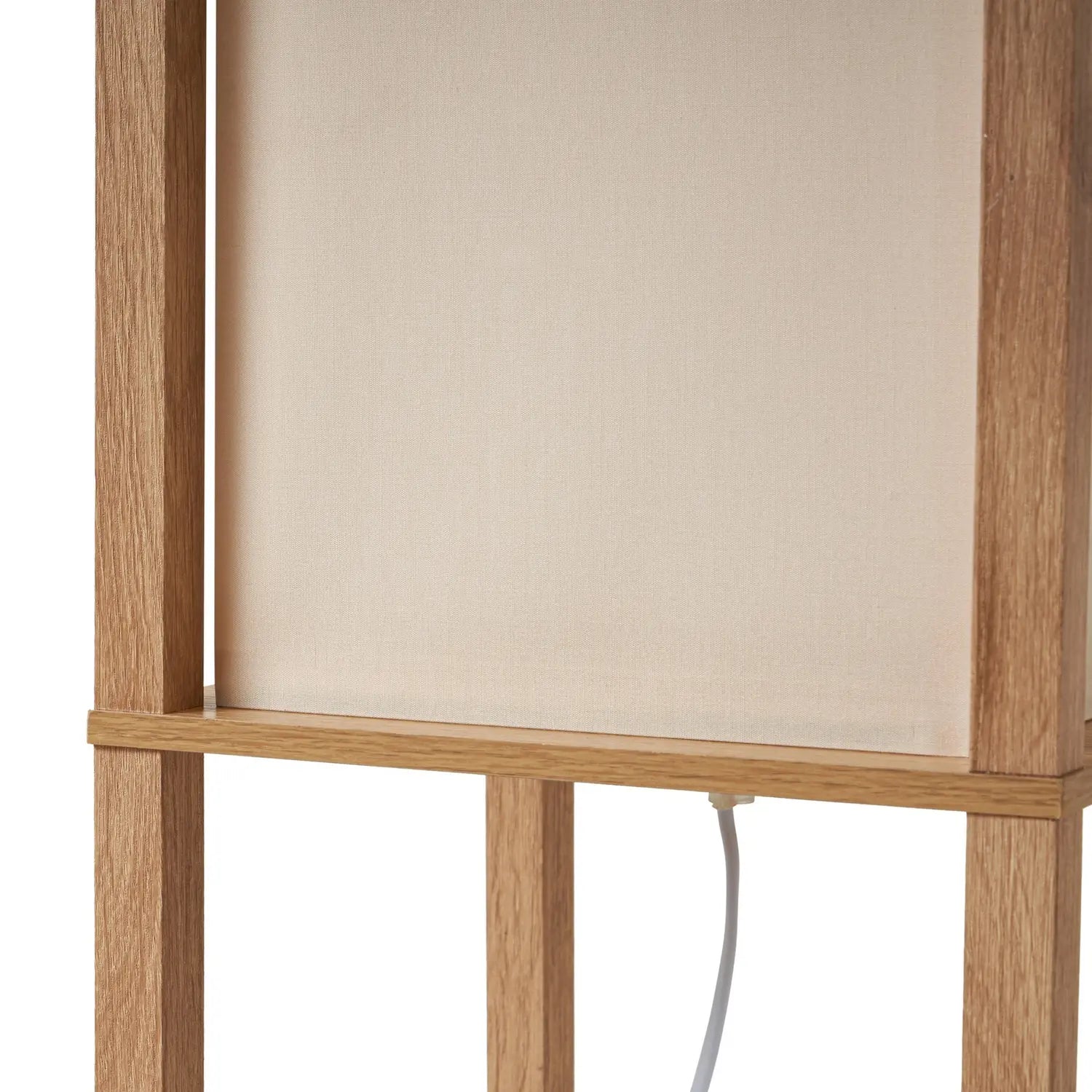 B-Ware Lindby Stehleuchte Lampen Birta Regal Holz Holzfarben Weiß Textil Kiefernholz - 4255830903175