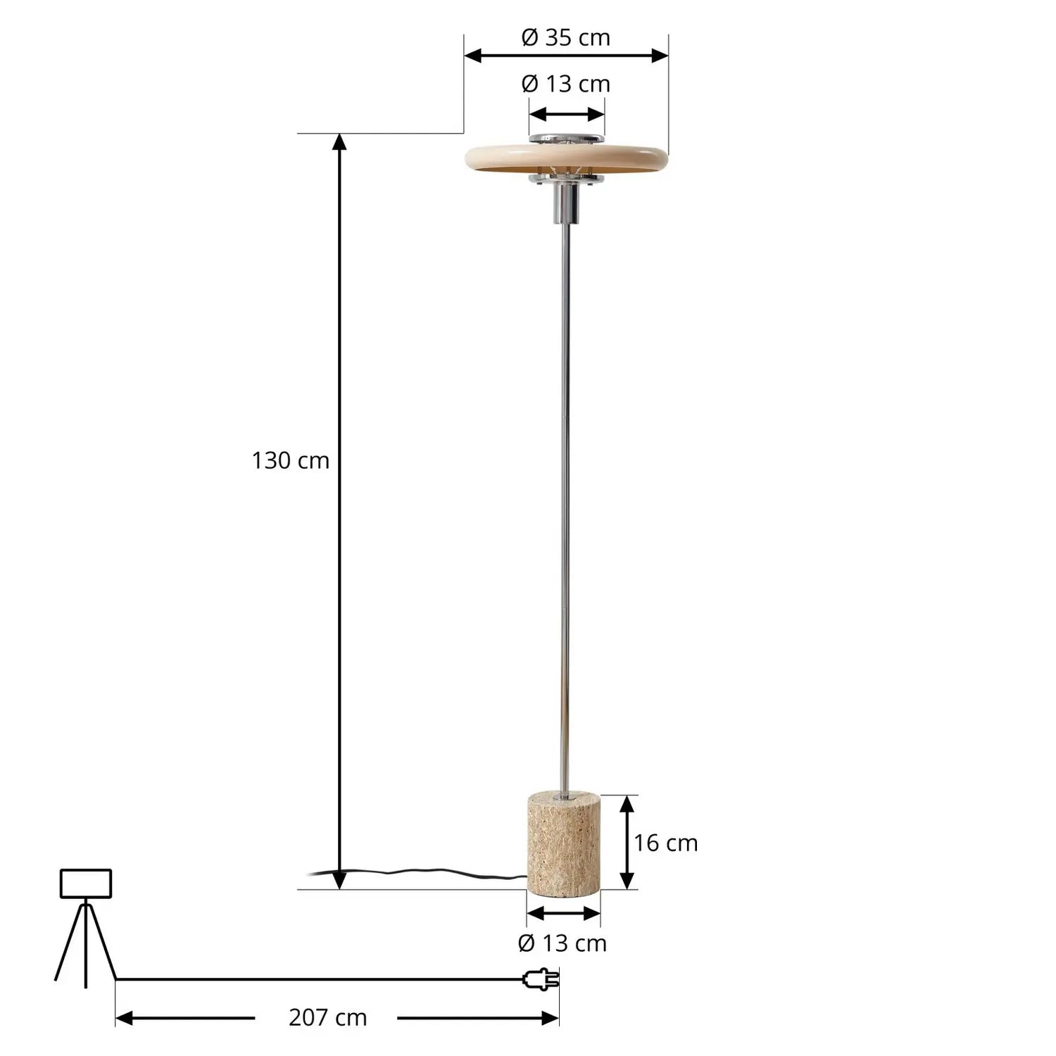 B-Ware Lindby Stehleuchte Standlampe Branford Retro Beleuchtung Beige Metall Travert386 - 4255830903403