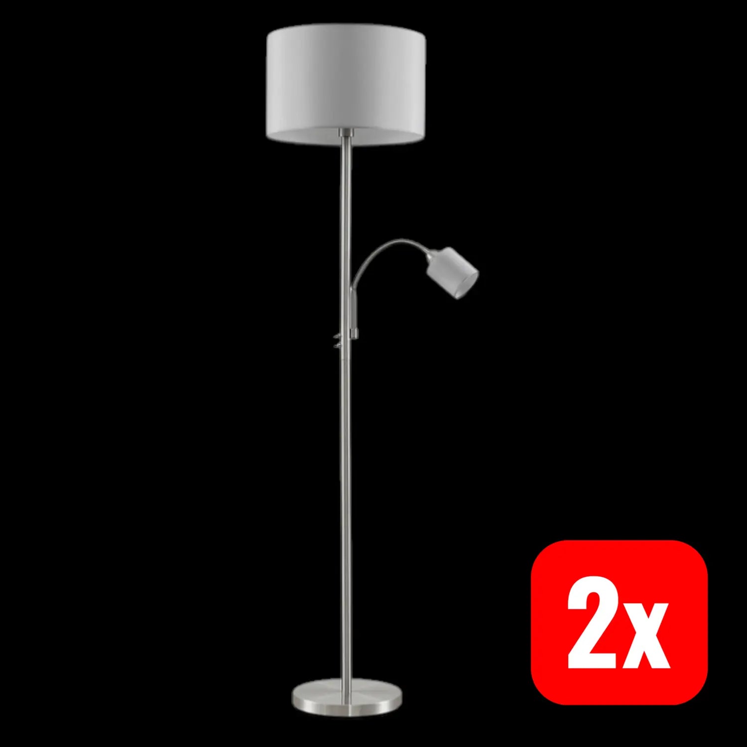 B-Ware Lindby Colima Stehleuchte Stehlampe Standleuchte Stoff Leselampe E27 2 Stück - 4251096589894