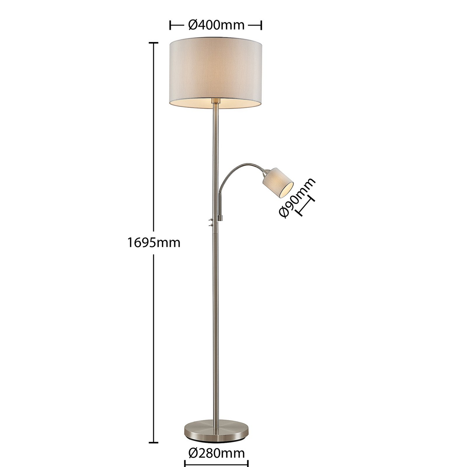 B-Ware Lindby Colima Stehleuchte Stehlampe Standleuchte Stoff Leselampe E27 2 Stück - 4251096589894