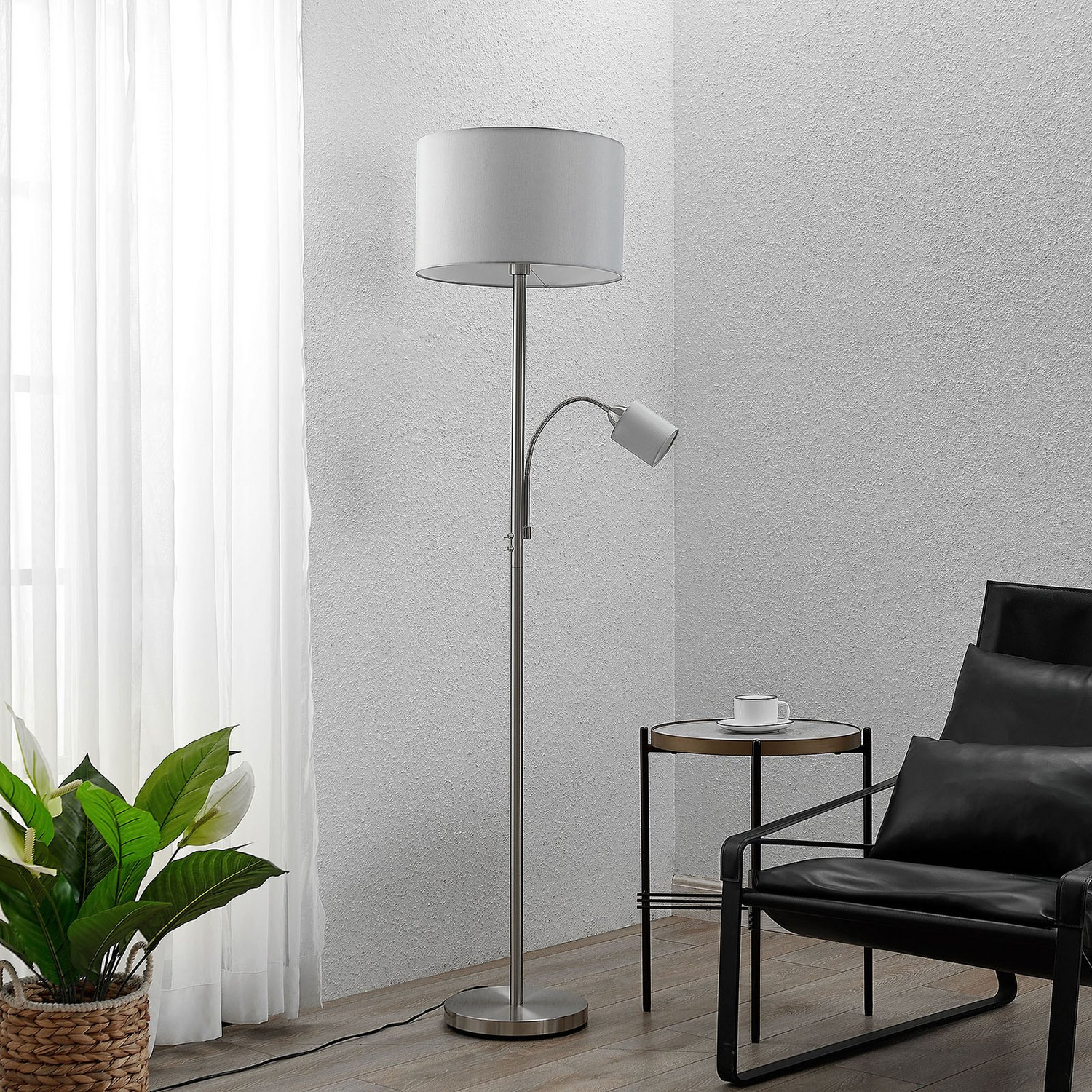 B-Ware Lindby Colima Stehleuchte Stehlampe Standleuchte Stoff Leselampe E27 2 Stück - 4251096589894