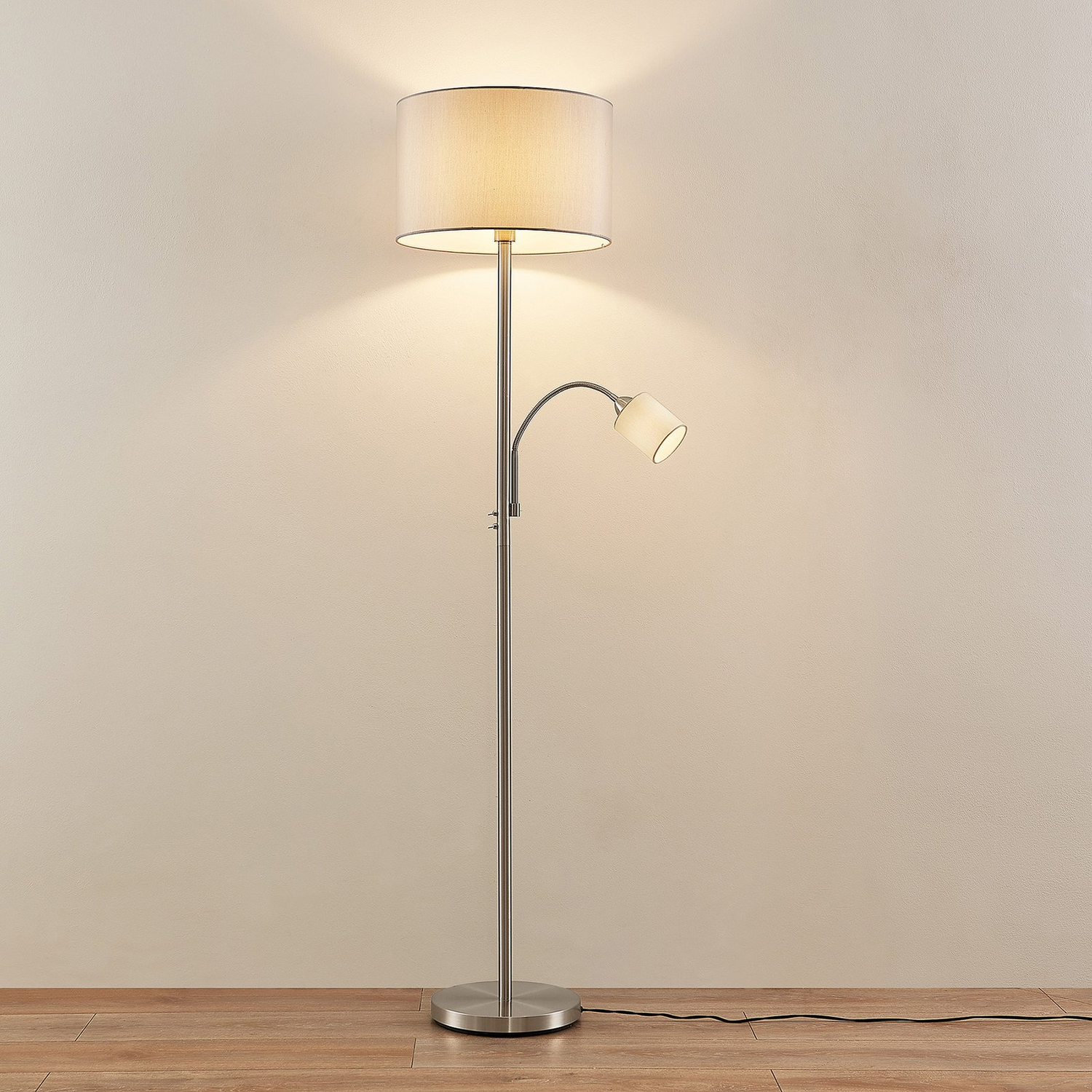 B-Ware Lindby Colima Stehleuchte Stehlampe Standleuchte Stoff Leselampe E27 2 Stück - 4251096589894
