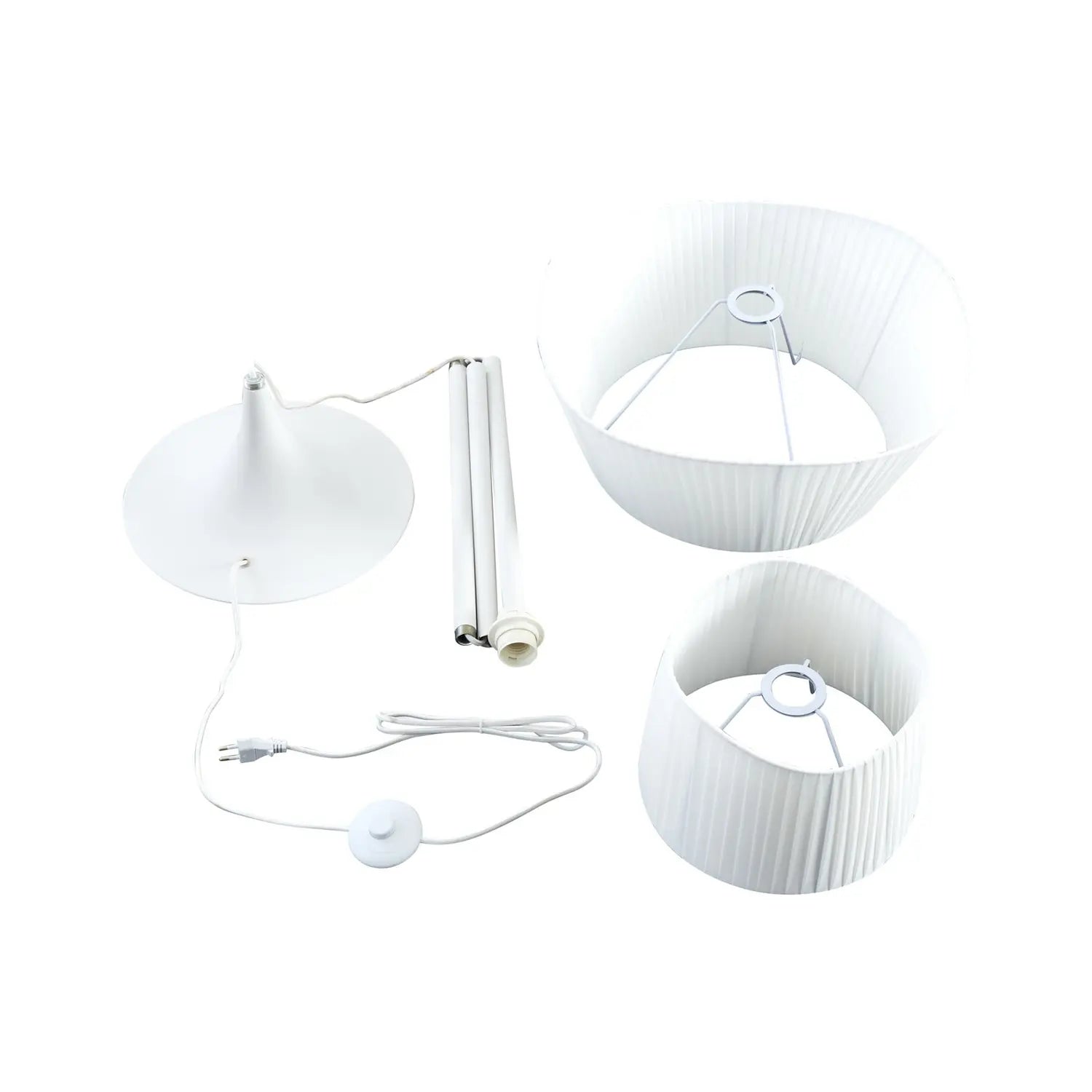 B-Ware Lindby Stehleuchte Stehlampe Eryndor Textil Weiß Wohnzimmer Fußschalter ø47cm - 4251911777796
