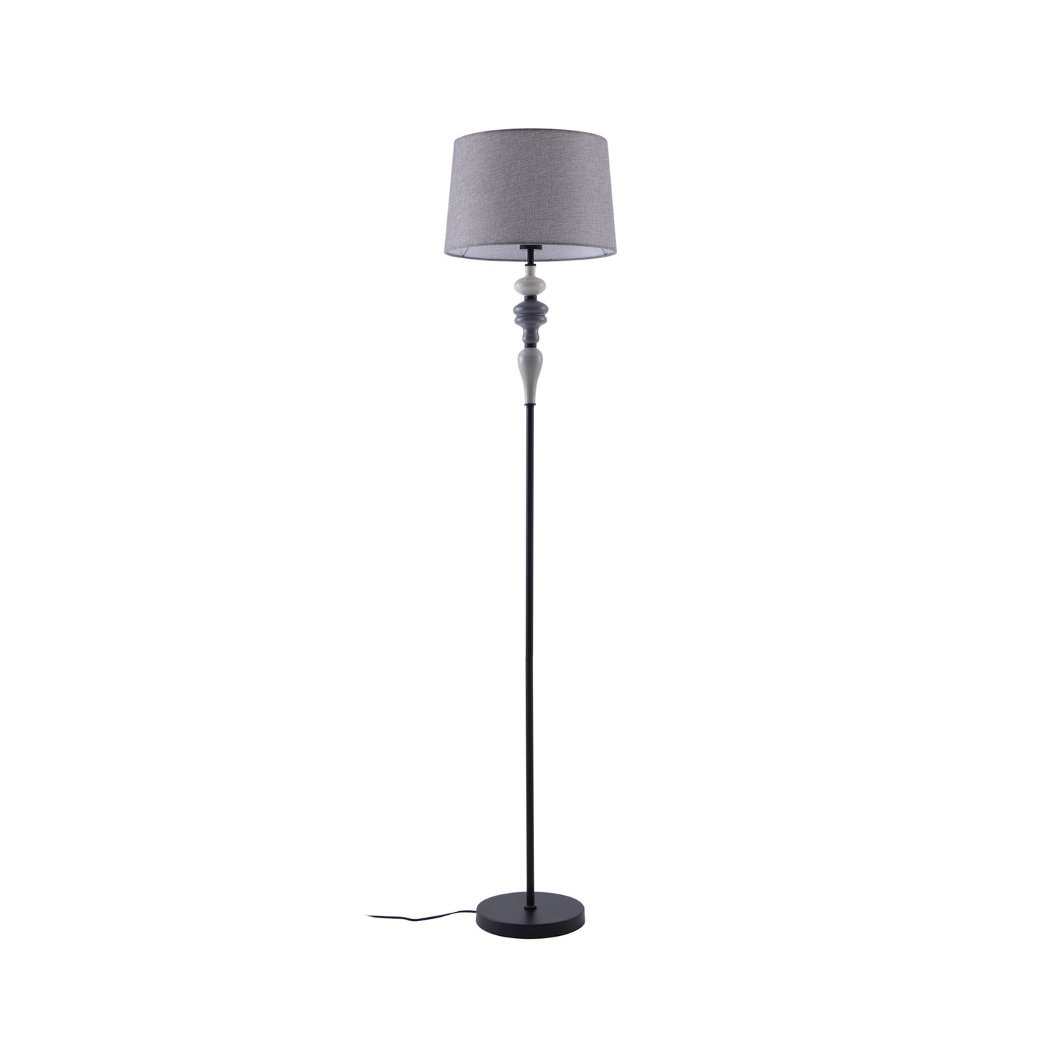 B-Ware Lindby Stehlampe Bodenleuchte Haldorin Grau Schwarz Textil Metall Wohnzimmer - 4251911778649