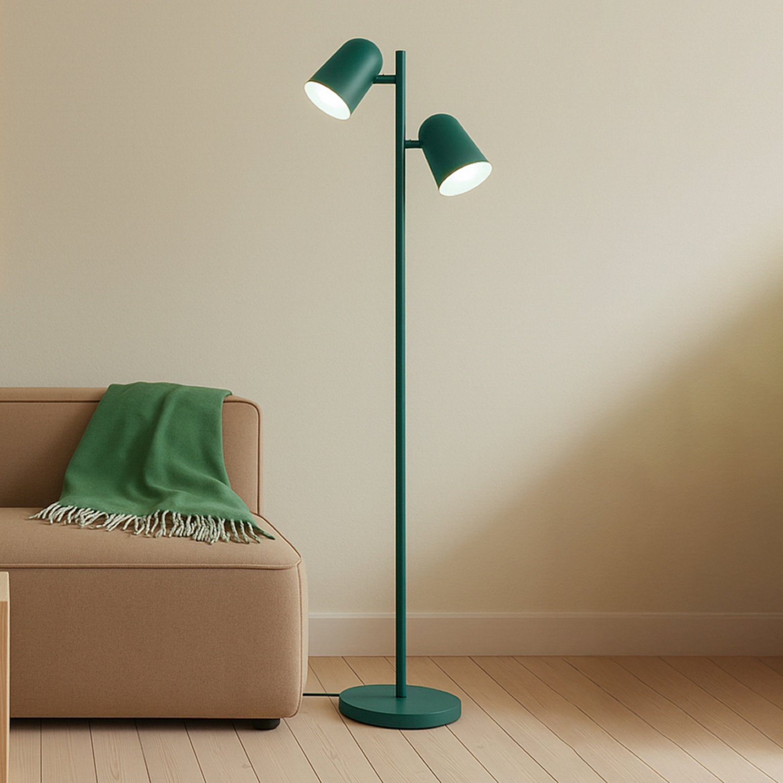 Lindby Stehleuchte Lampe Isara grün 165 cm 2flg Metall E27 - 4255830903076