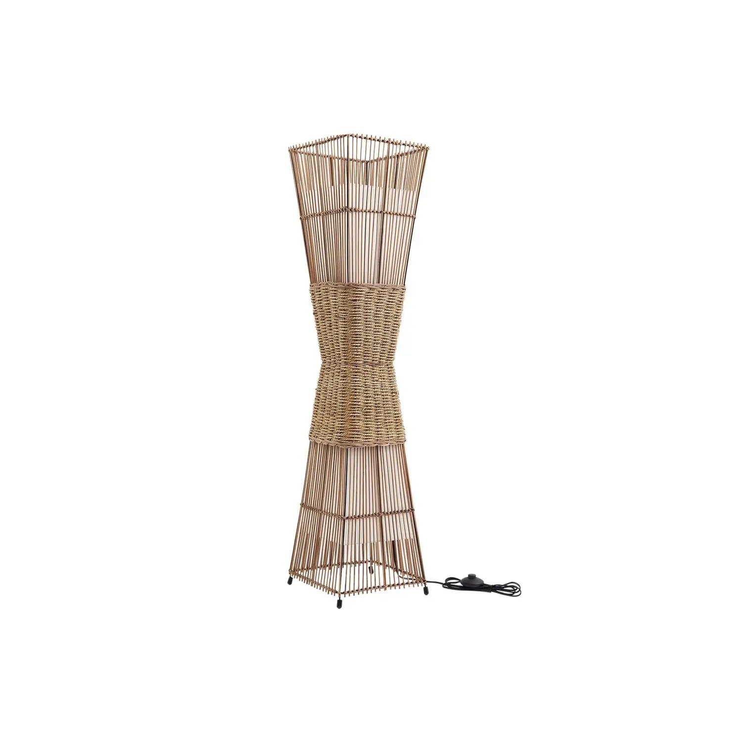 B-Ware Lindby Stehleuchte Standlampe Jacinto Bambus Hanf Höhe 130 Cm Naturfarbe - 4251911792928