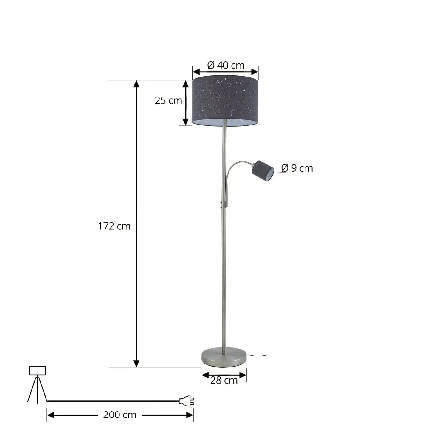 B-Ware Lindby Stehleuchte Lampe Jaileen Grau Textil 170 Cm Leselicht - 4251911798487