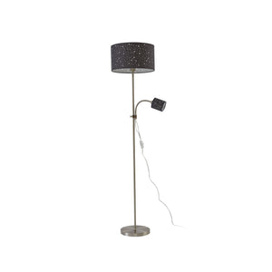 B-Ware Lindby Stehleuchte Lampe Melanie grau Stoff Ø 36 cm 2 flg Wohnzimmer Beleuchtung