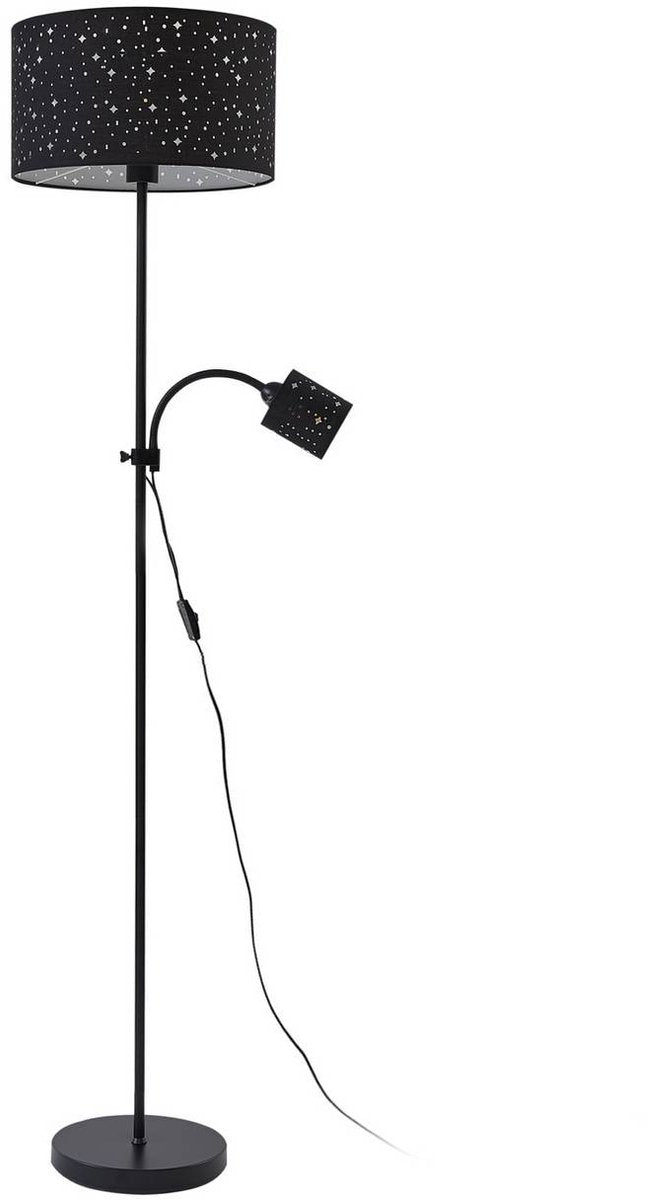 Lindby Stehleuchte Melanie schwarz Stoff, Ø 36 cm Stehlampe Lampe Leuchte Spot - 4251911797831